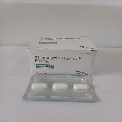 Product Name: Zanthi 500, Compositions of Zanthi 500 are Azithromycin Tablets I.P. 500mg - Arlig Pharma