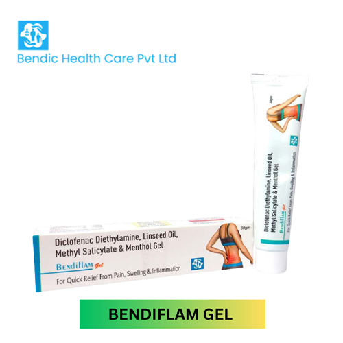 Product Name: BENDIFLAM GEL, Compositions of are  treat fungal and bacterial skin infections, skin inflammation due to allergies or irritants, eczema, psoriasis, insect bites and stings. - Bendic Healthcare Private Limited