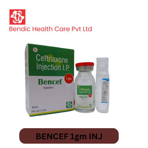 Product Name: BENCEF, Compositions of BENCEF are Ceftriaxone Injection I.P. - Bendic Healthcare Private Limited