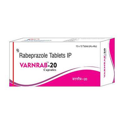 Product Name: Varnrab 20, Compositions of Varnrab 20 are Rabeprazole Tablets IP - SB LIFESCIENCES