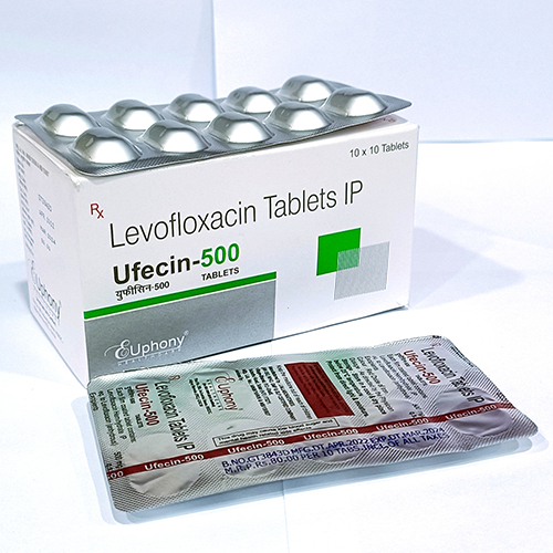 Product Name: Ufecin 500, Compositions of Ufecin 500 are Levofloxacin Tablets IP - Euphony Healthcare