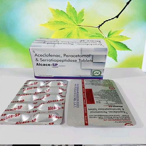 Product Name: Alcace SP, Compositions of Aceclofenac Paracetamol & serratiopeptidase are Aceclofenac Paracetamol & serratiopeptidase - Jaxrane Remedies Private Limited