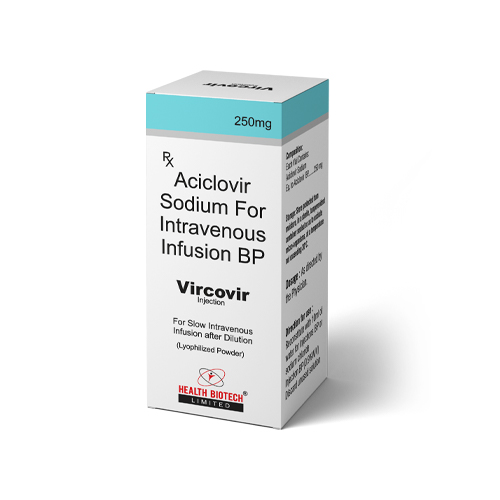 Product Name: VIRCOVIR, Compositions of VIRCOVIR are Aciclovir Sodiun For Intravenous Infusion BP - Health Biotech Limited