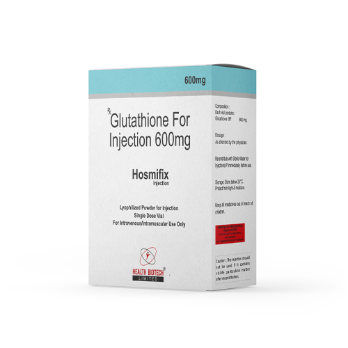 Product Name: HOSMIFIX, Compositions of HOSMIFIX are Glutathione for Injection 600mg - Health Biotech Limited