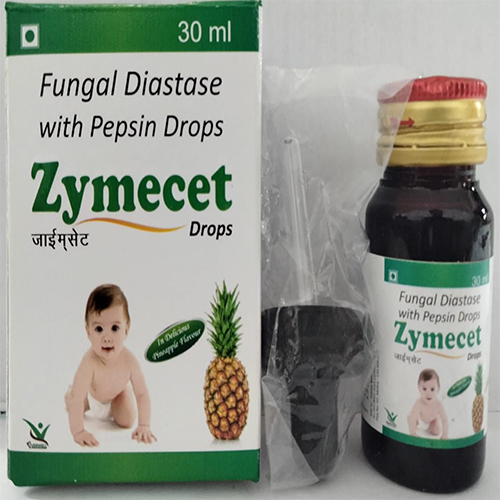 Product Name: Zymecet Drops , Compositions of Zymecet Drops  are Fungal Diastase with Pepsin Drops  - Orange Biotech Private Limited