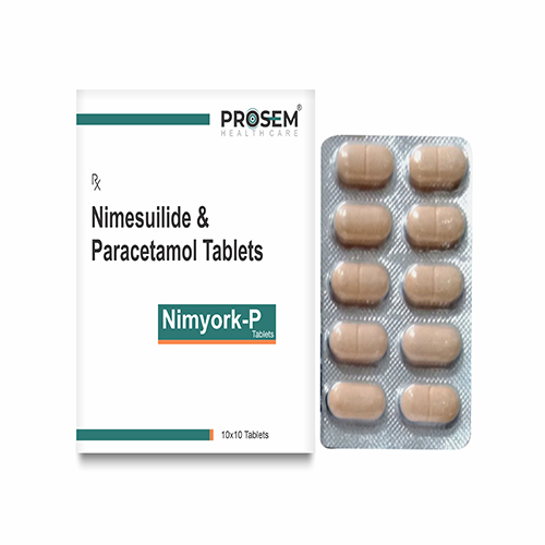 Product Name: Nimyork P, Compositions of Nimesuilide &paracetamol Tablets are Nimesuilide &paracetamol Tablets - Prosem Healthcare