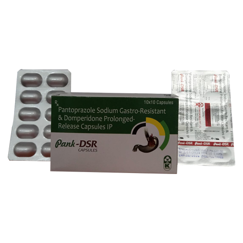 Product Name: PANK DSR, Compositions of PANK DSR are Pantoprazole Sodium Gastro-Resistant & Domperidone Prologed-Release Capsules IP - Access Life Science