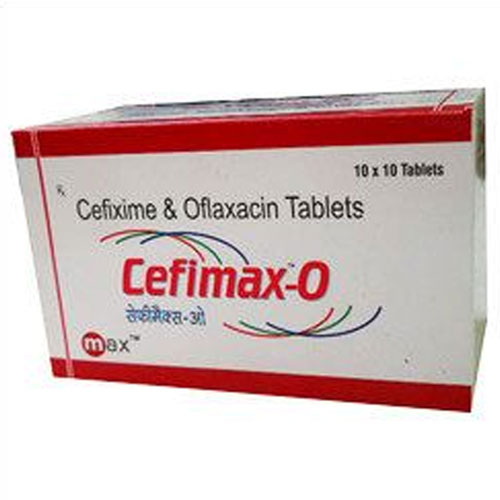 Product Name: Cefimax O, Compositions of Cefimax O are Cefixime and Ofloxacin tablets - Max Pharma