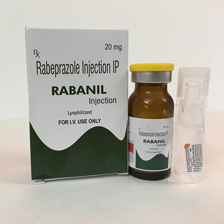 Product Name: Rabanil Injection, Compositions of Rabanil Injection are Rabeprazole Injection IP - Gemed Lifesciences Pvt. Ltd